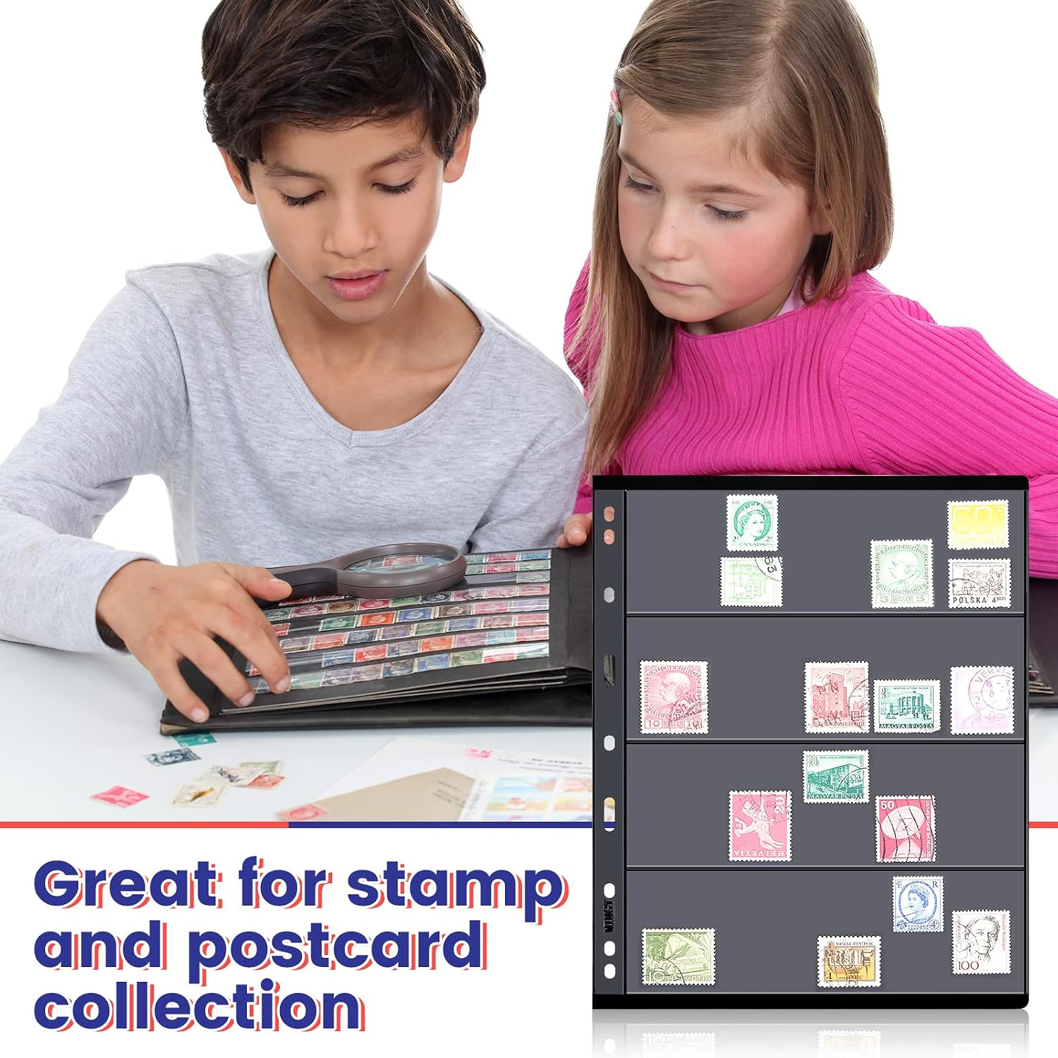 20 Sheet Stamp Pages for Stamp Album Binder 1\/2\/3\/4 Pockets Collectors Postage Collecting Supplies Book of Stamps 9 Hole Standard Collecting Albums for Collectors Display - Image 6
