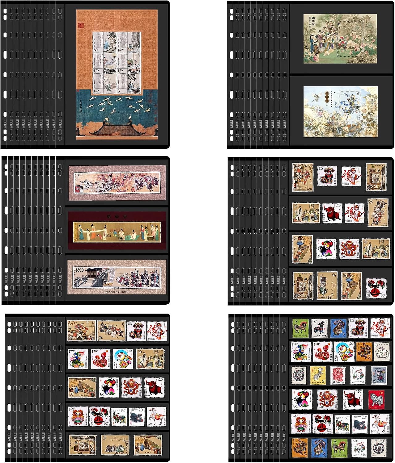 stamp collector pages \u2013 10 Sheets Stamp Pages with Binder Pockets, 9-Hole Standard Stamp Collecting Supplies, Stamp Books for Postage Stamps, 2-Row Stamp Album for Collectors - Image 6