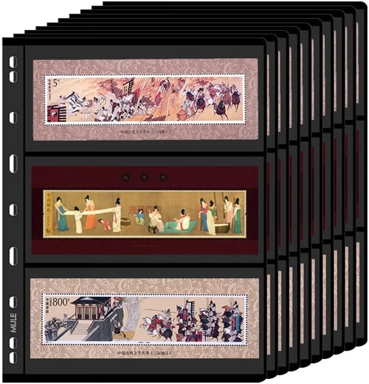 stamp collector pages \u2013 10 Sheets Stamp Pages with Binder Pockets, 9-Hole Standard Stamp Collecting Supplies, Stamp Books for Postage Stamps, 2-Row Stamp Album for Collectors - Image 9